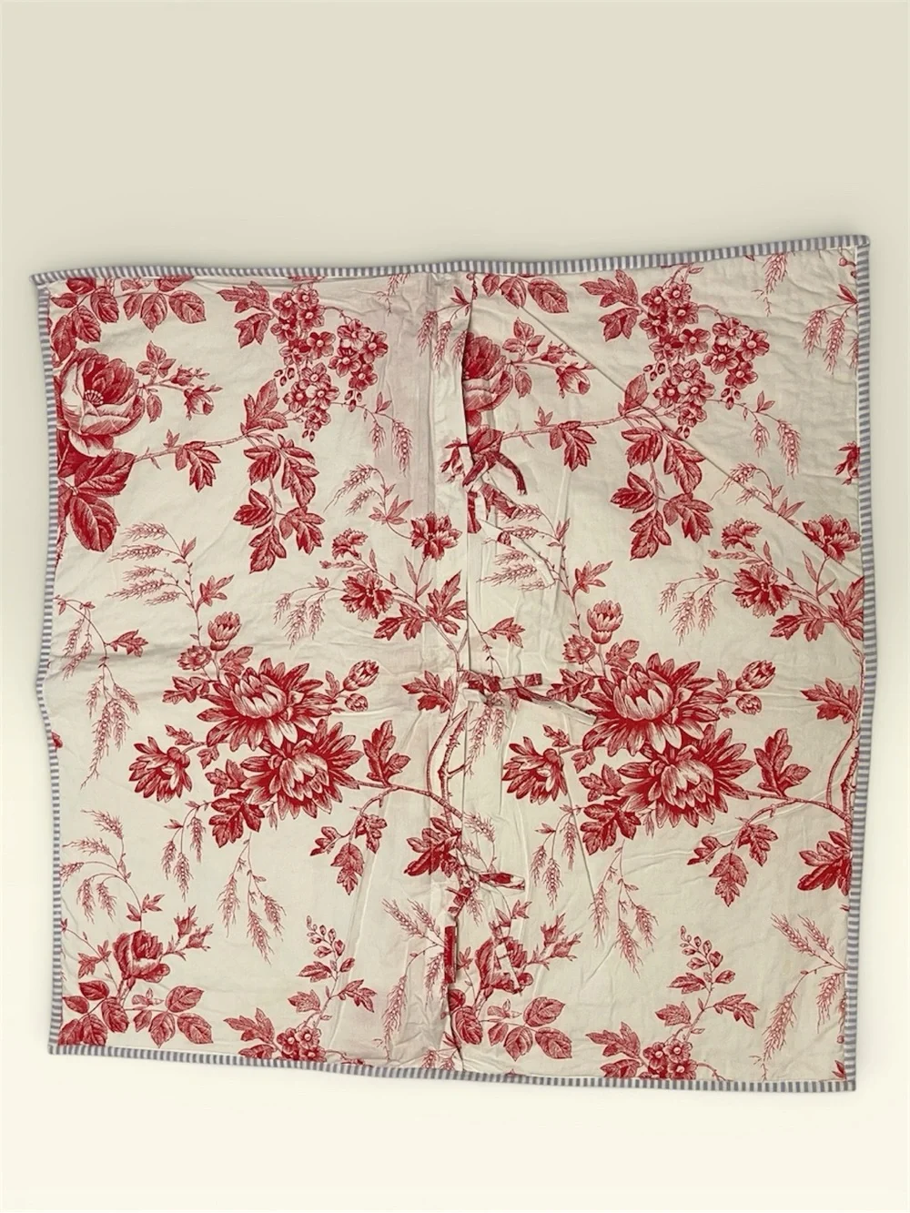 Pottery Barn Red, Blue & Cream Patchwork Quilted Shams (2) 26x26 Americana Vibes